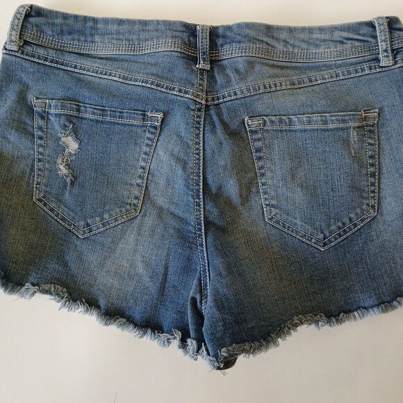 Lauren Conrad Embroidered Daisy Jean Short Shorts Distressed Cuttoff Design W 12 - Picture 13 of 16